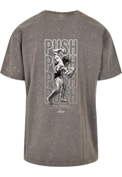 "Push" Washed Tee White Backprint