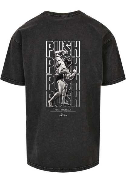 "Push" Washed Tee White Backprint