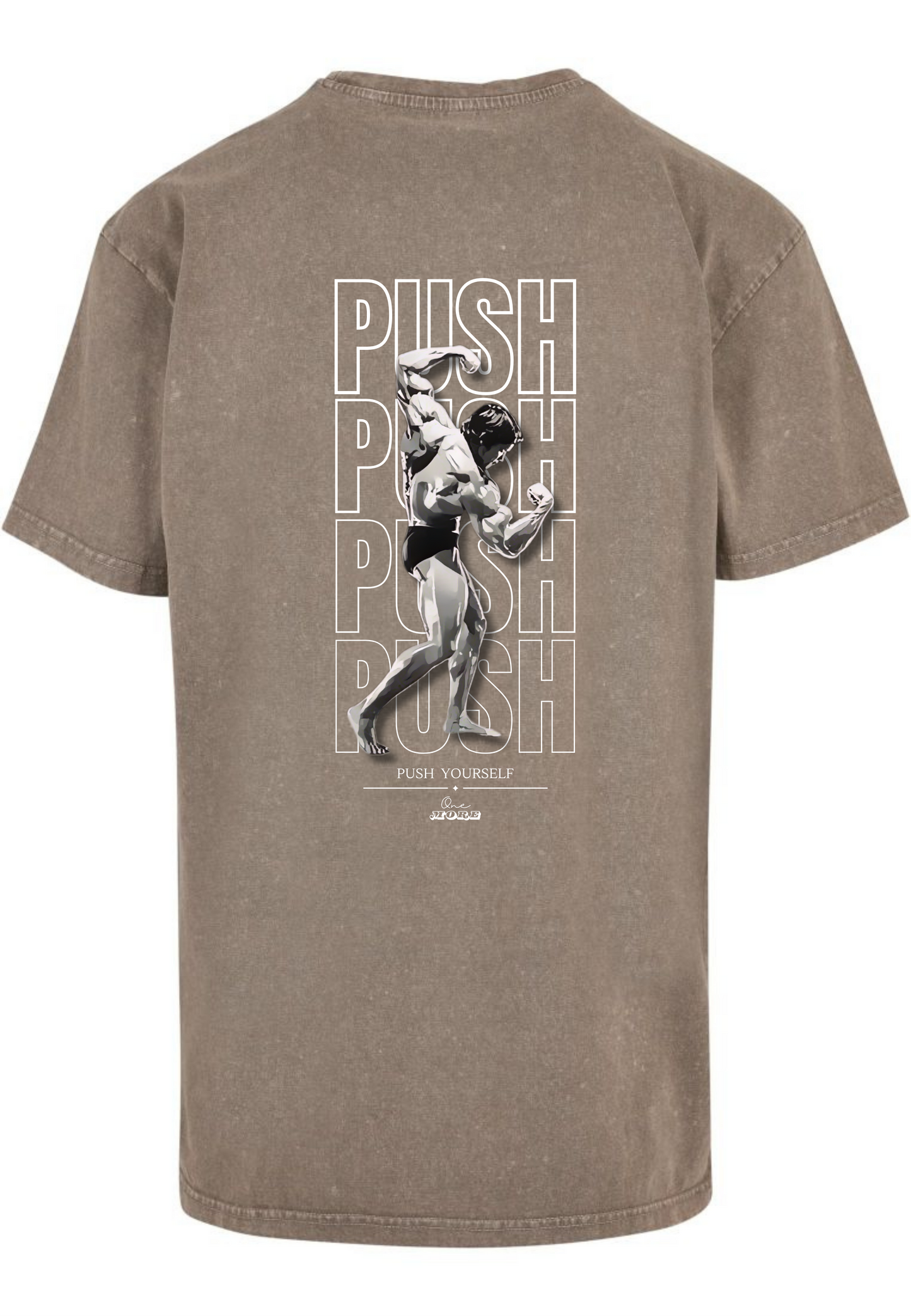 "Push" Washed Tee White Backprint