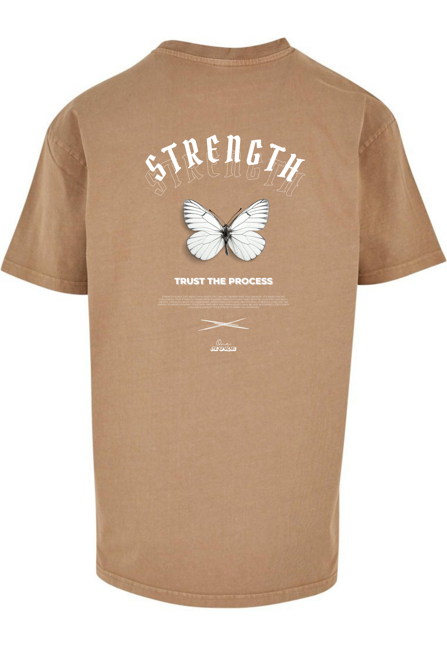 "Strength" Washed Tee White Backprint