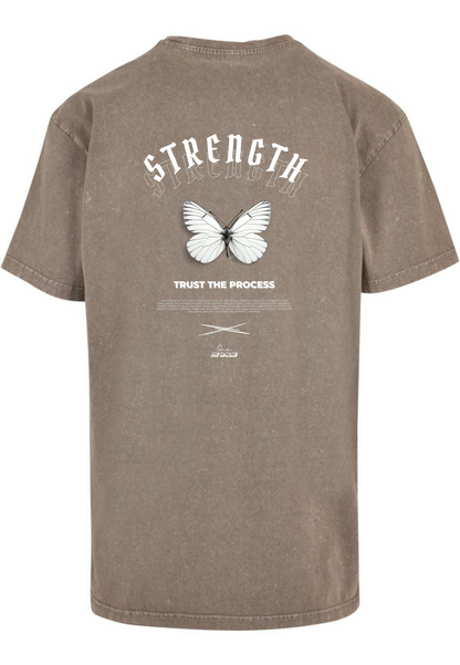 "Strength" Washed Tee White Backprint